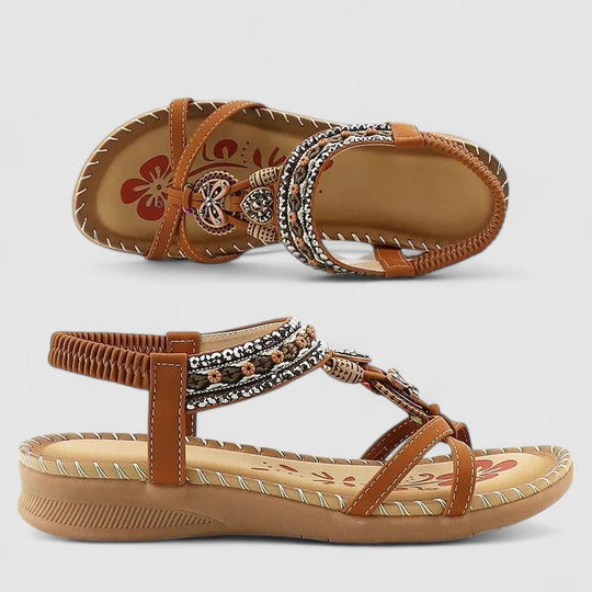 Katrijn | Damskie Sandały Ortopedyczne Boho | Ergonomiczne, Oddychające i Regulowane | Komfort na Wiosnę i Lato