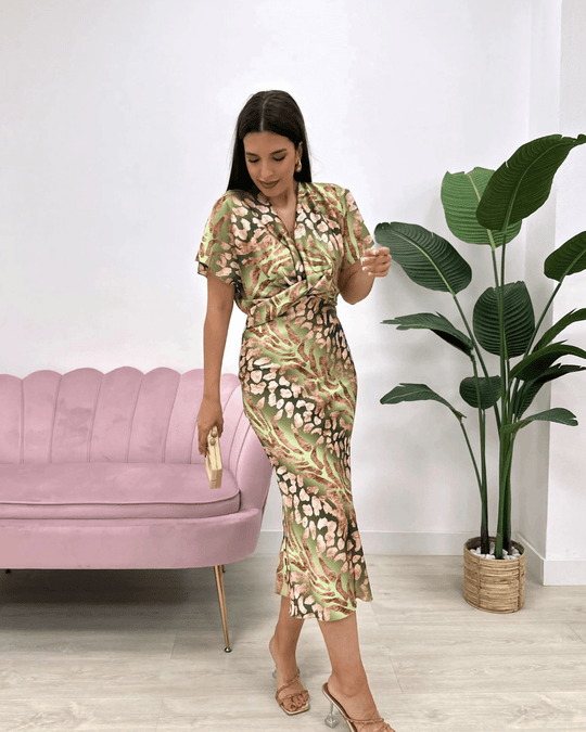 Kiki | Elegancka Sukienka Damska Midi | Dopasowany Krój | Ponadczasowy Styl | Na Co Dzień i Eleganckie Okazje