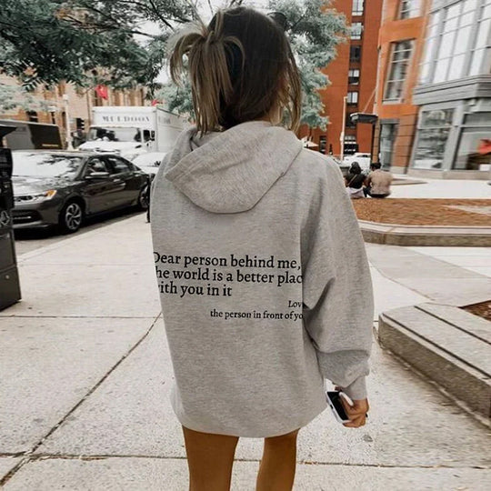 Kobieta | Bluza Oversize z Kapturem | Inspirujący Napis | Styl Casual i Wygodny | Na Relaksujące Dni