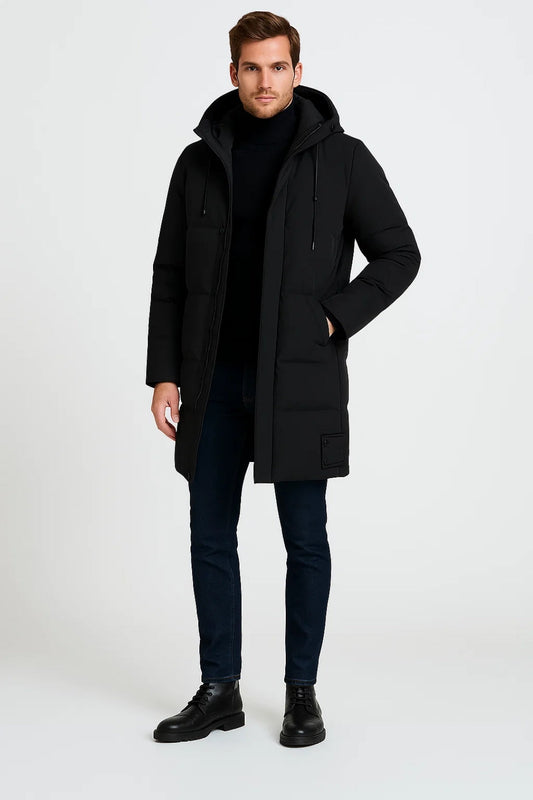 Parka męska długa | pikowana podszewka