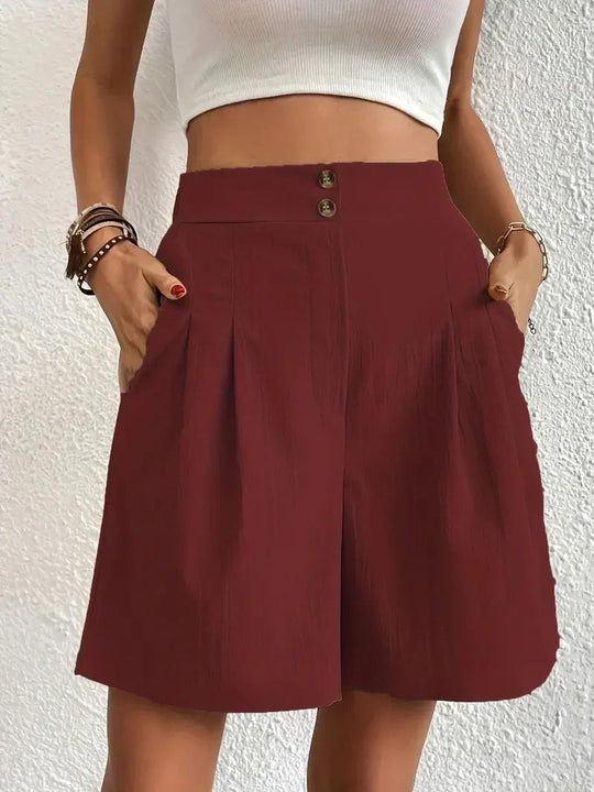 Damskie Szorty z Wysokim Stanem | Elastyczny Pas | Luźny Komfortowy Krój | Letnie Spodenki Casual S–XL
