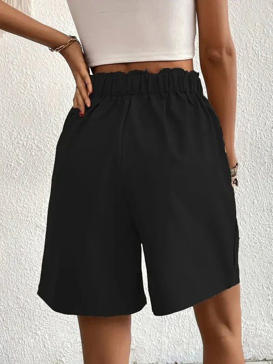 Damskie Szorty z Wysokim Stanem | Elastyczny Pas | Luźny Komfortowy Krój | Letnie Spodenki Casual S–XL