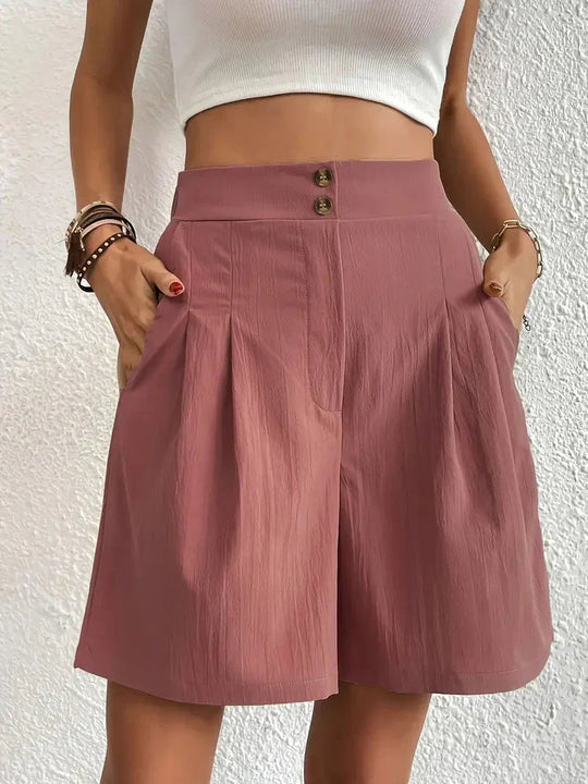 Damskie Szorty z Wysokim Stanem | Elastyczny Pas | Luźny Komfortowy Krój | Letnie Spodenki Casual S–XL