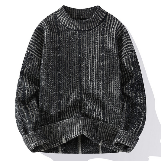 Sweter męski | gruba dzianina, skręcany wzór