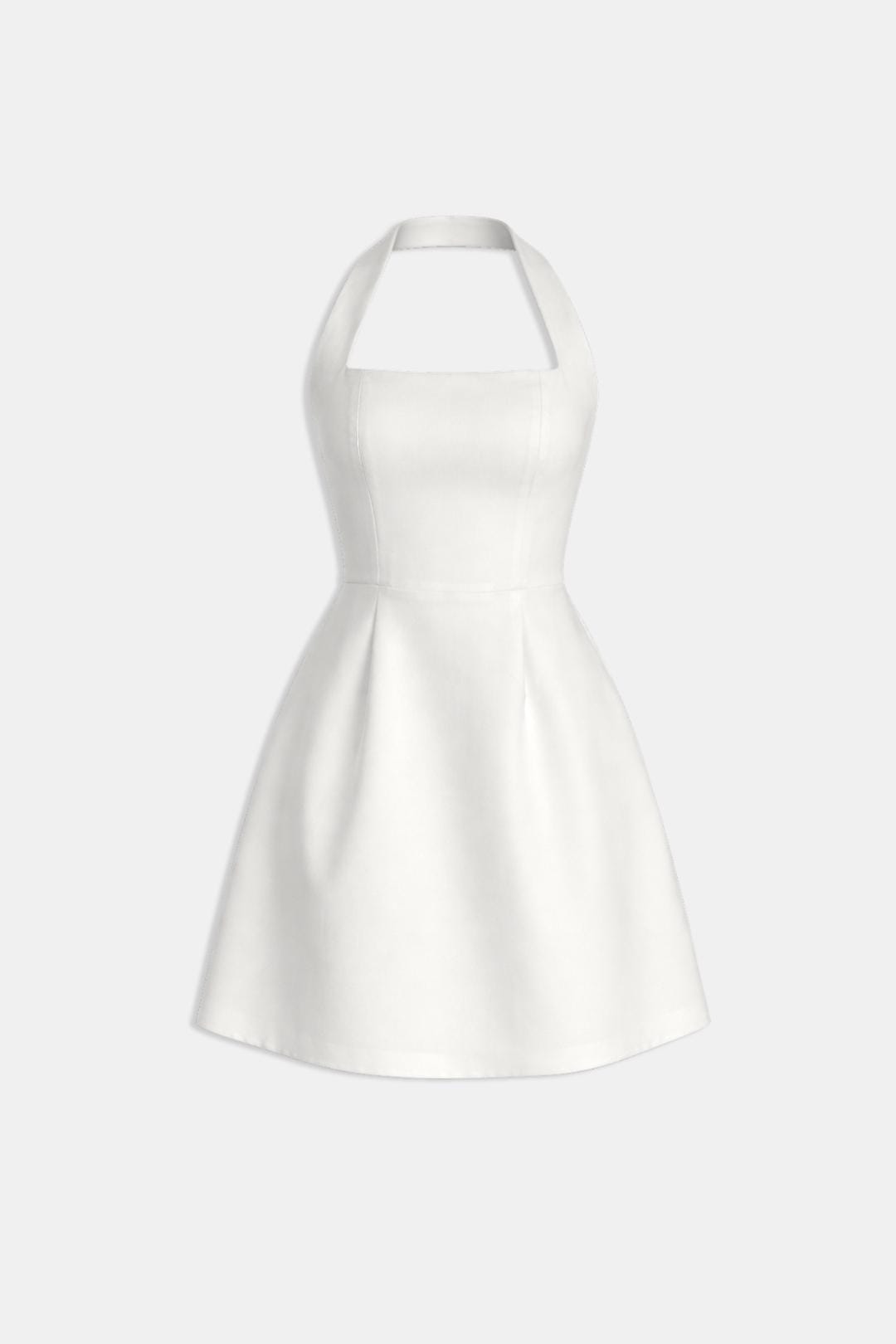 Marloes | Damska sukienka koktajlowa mini halter | Kwadratowy dekolt | Sukienka A-line na wesele i przyjęcia