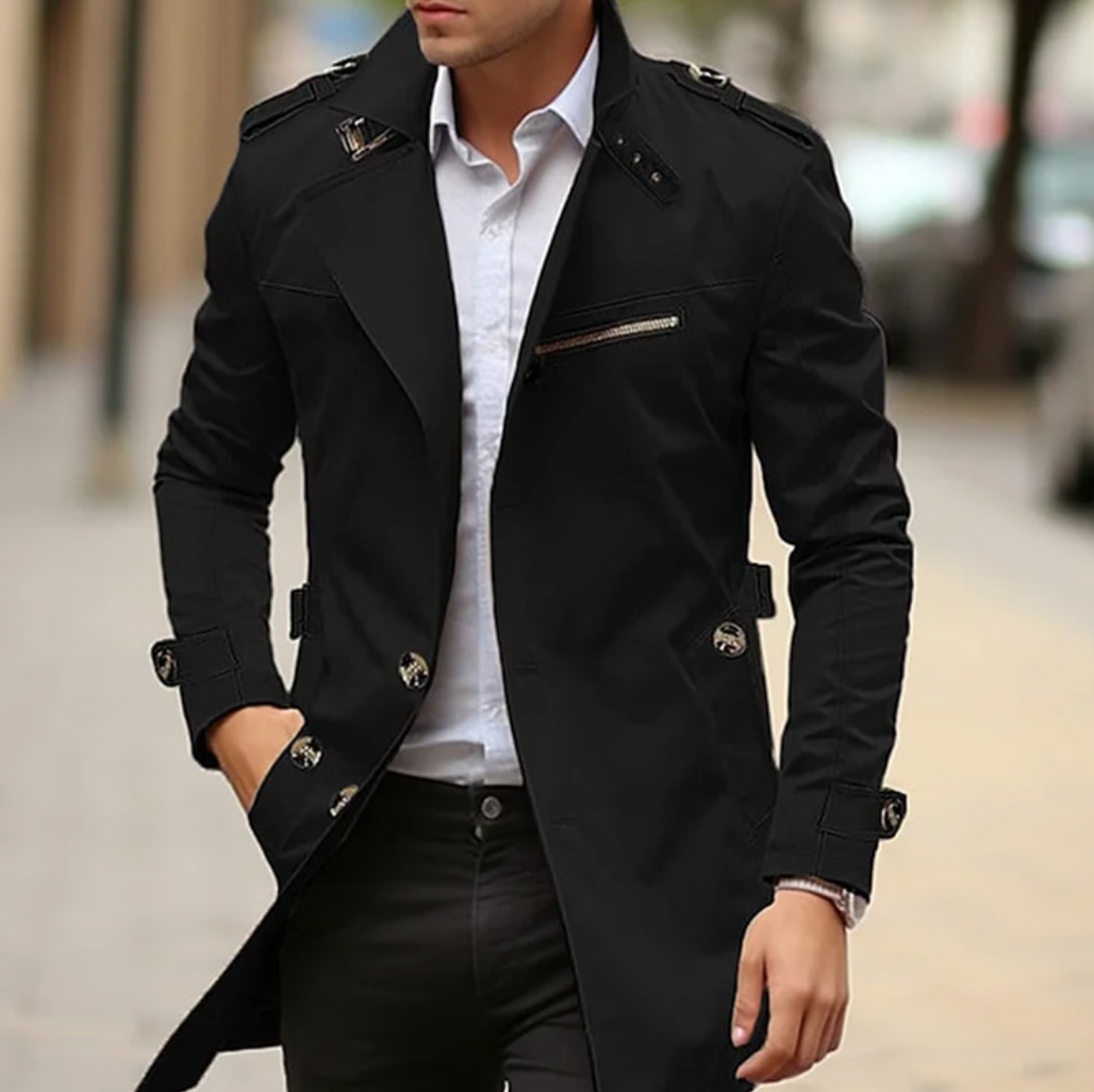 Trench-Coat z Pasem w Talii dla Mężczyzn | Idealny na Wiosnę