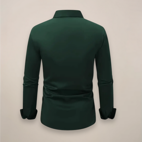 Męska Koszula Slim Fit z Klasycznym Kołnierzykiem | Zapięcie na Guziki | Elegancki Dopasowany Krój | Do Pracy i Na Co Dzień