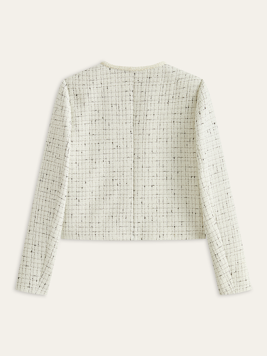 Damski | Kostium ze Spódnicą | Kołnierz Mandaryński | Regular Fit | Zapięcie Ozdobne | Elegancki Zestaw