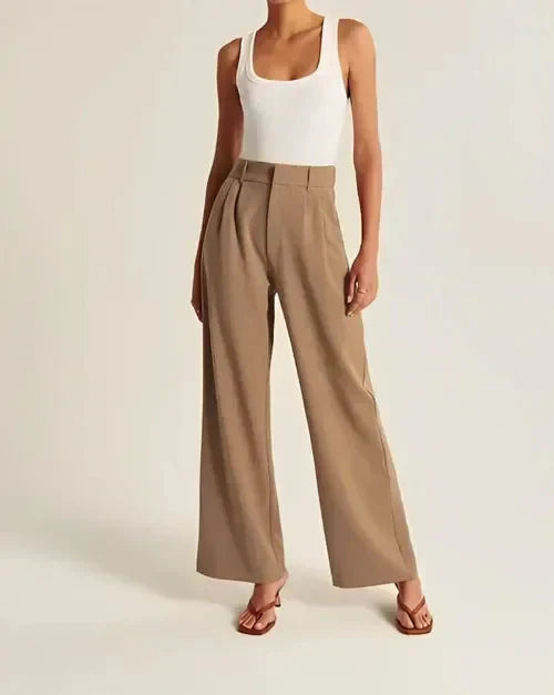 Damskie Spodnie Chino z Rozszerzaną Nogawką | Elegancki i Wygodny Krój do Pracy i Na Co Dzień | Uniwersalny Styl Smart Casual