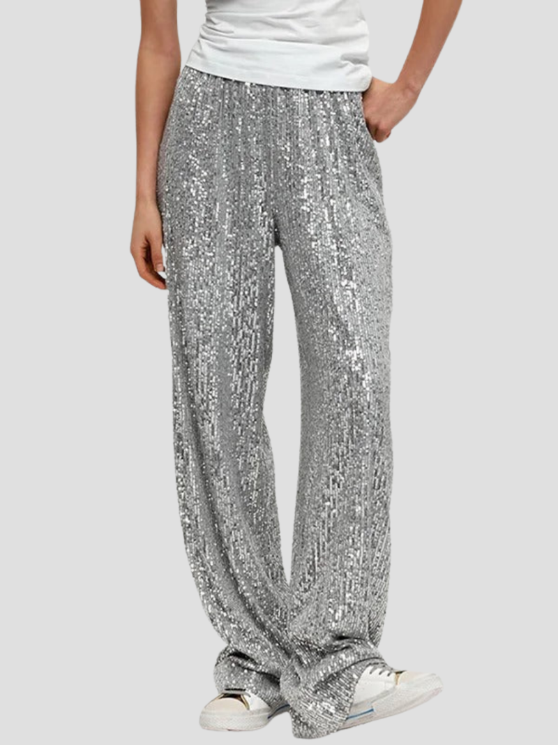 Noor | Eleganckie Spodnie z Brokatem