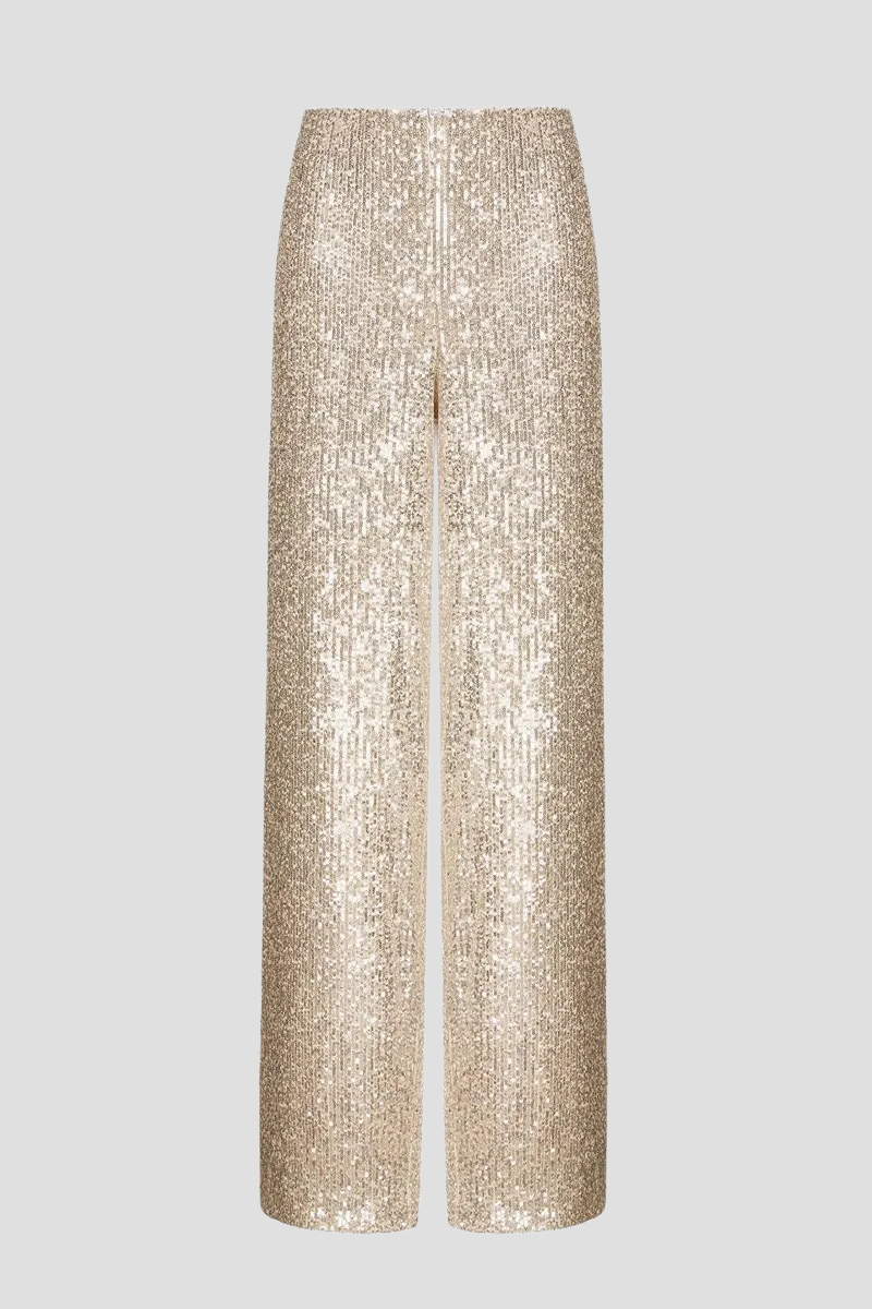 Noor | Eleganckie Spodnie z Brokatem