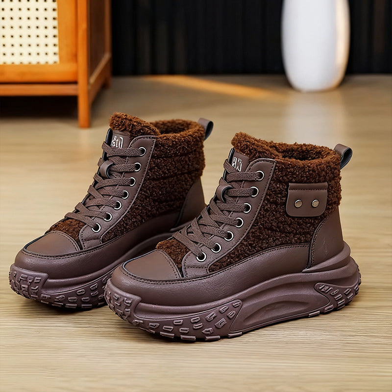 Fleece'owe zimowe buty śniegowe dla kobiet