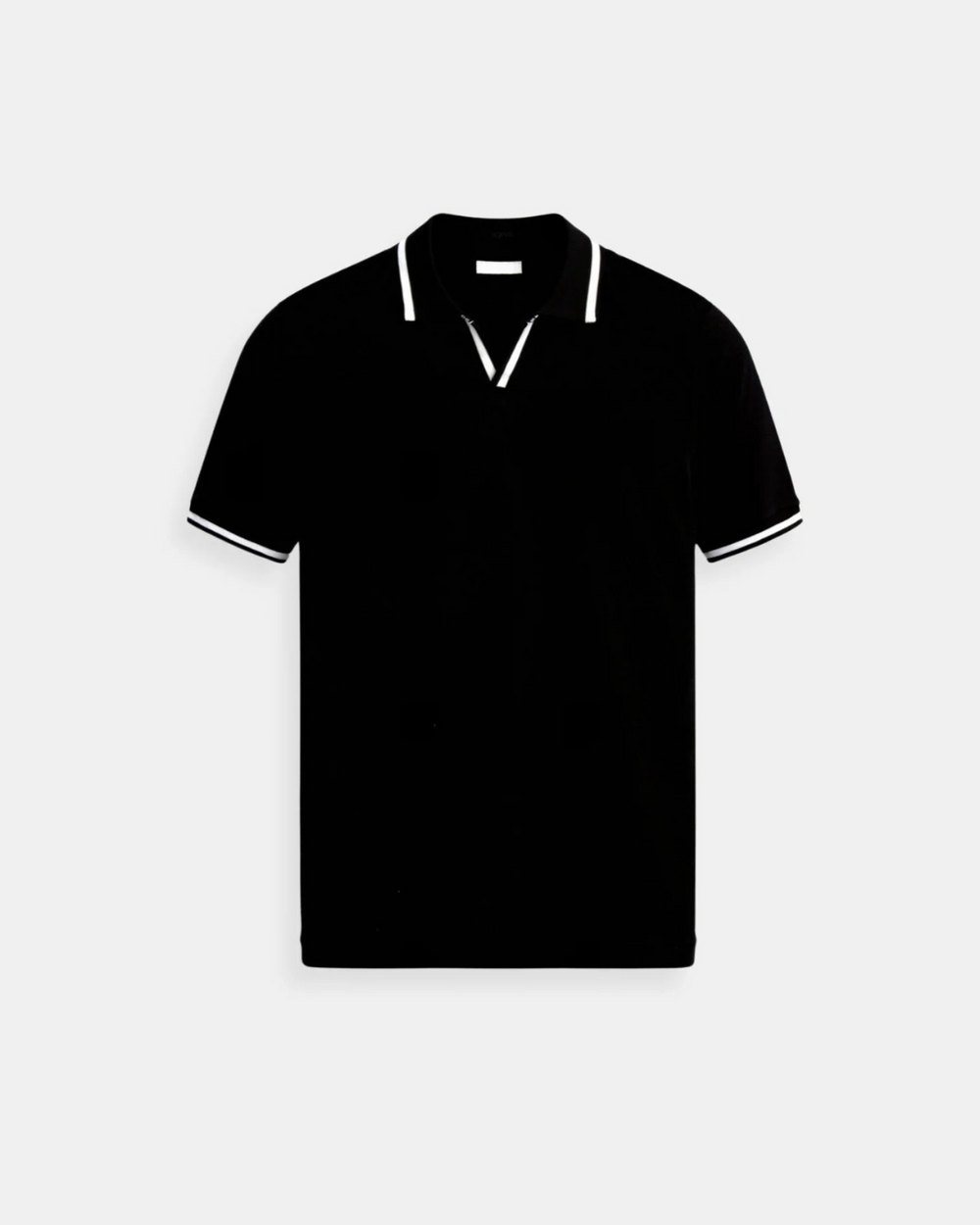 Męskie Polo z Otwartym Kołnierzykiem V | Kontrastowe Wykończenia | Slim Fit | Casual na Lato i Codzienne Stylizacje