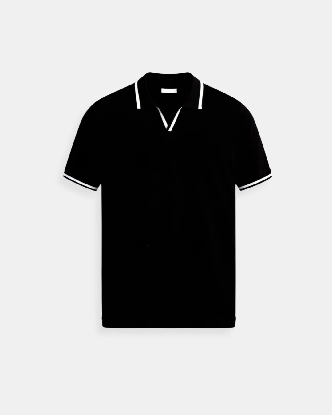 Męskie Polo z Otwartym Kołnierzykiem V | Kontrastowe Wykończenia | Slim Fit | Casual na Lato i Codzienne Stylizacje