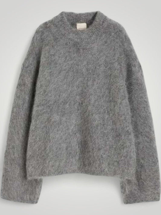 Sweter damski | okrągły dekolt, luźny krój