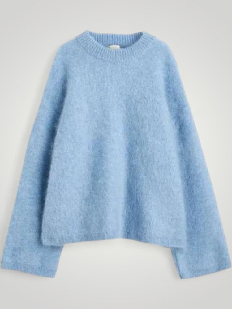 Sweter damski | okrągły dekolt, luźny krój