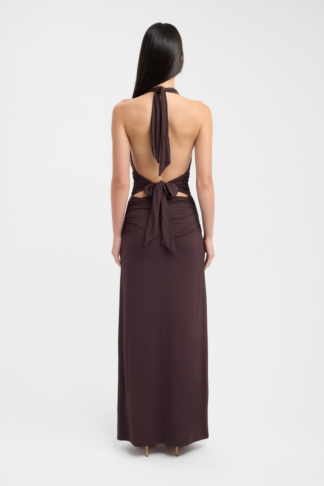 Kobieta | Sukienka Maxi | Dekolt Halter | Wiązanie z Tyłu | Sylwetka Elegancka