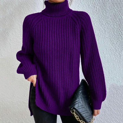Sweter damski | golf, luźny krój