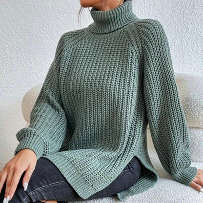 Sweter damski | golf, luźny krój