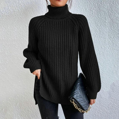 Sweter damski | golf, luźny krój