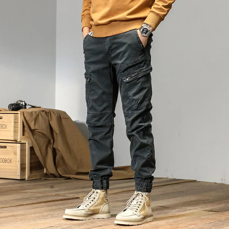 Męskie Spodnie Cargo Jogger z Elastycznym Pasem | Luźny Krój i Wielokieszeniowy Design | Na Miasto, Podróże i Outdoor