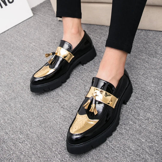 Mężczyźni | Loafers Slip-on Alessandro | Błyszczące Wykończenie | Ozdobne Frędzle | Styl Elegancki