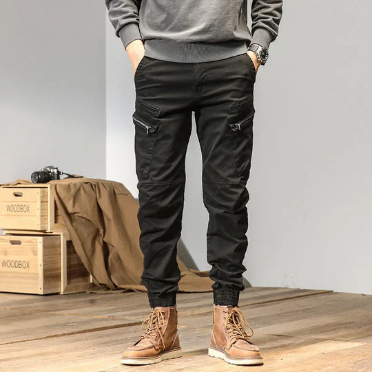 Męskie Spodnie Cargo Jogger z Elastycznym Pasem | Luźny Krój i Wielokieszeniowy Design | Na Miasto, Podróże i Outdoor