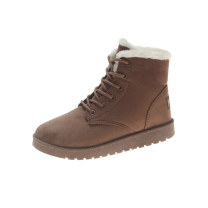 Buty zimowe damskie | futerko, sznurowanie