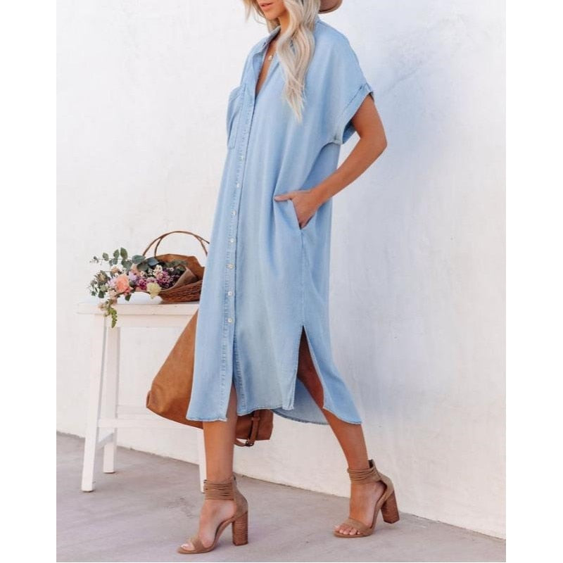 Elin - Casual Sukienka Dżinsowa dla Kobiet