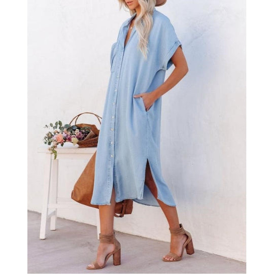 Elin - Casual Sukienka Dżinsowa dla Kobiet