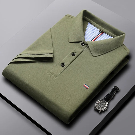 Męskie Polo z Krótkim Rękawem | Dopasowany Krój Slim Fit | Kołnierzyk z Guzikami | Na Co Dzień i Smart Casual