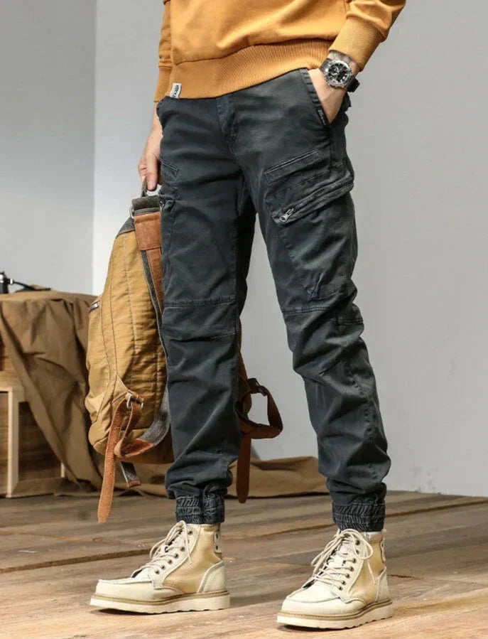 Męskie Spodnie Cargo Jogger z Elastycznym Pasem | Luźny Krój i Wielokieszeniowy Design | Na Miasto, Podróże i Outdoor
