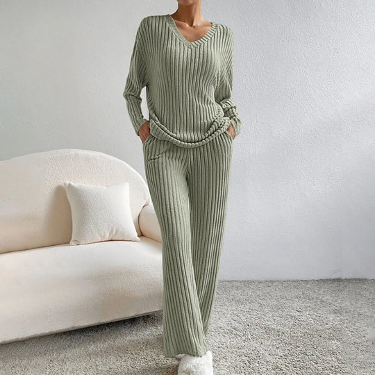 Kobieta | Stylowy Zestaw Wygodny | Pleciona Struktura | Luźny Krój | Styl Casual