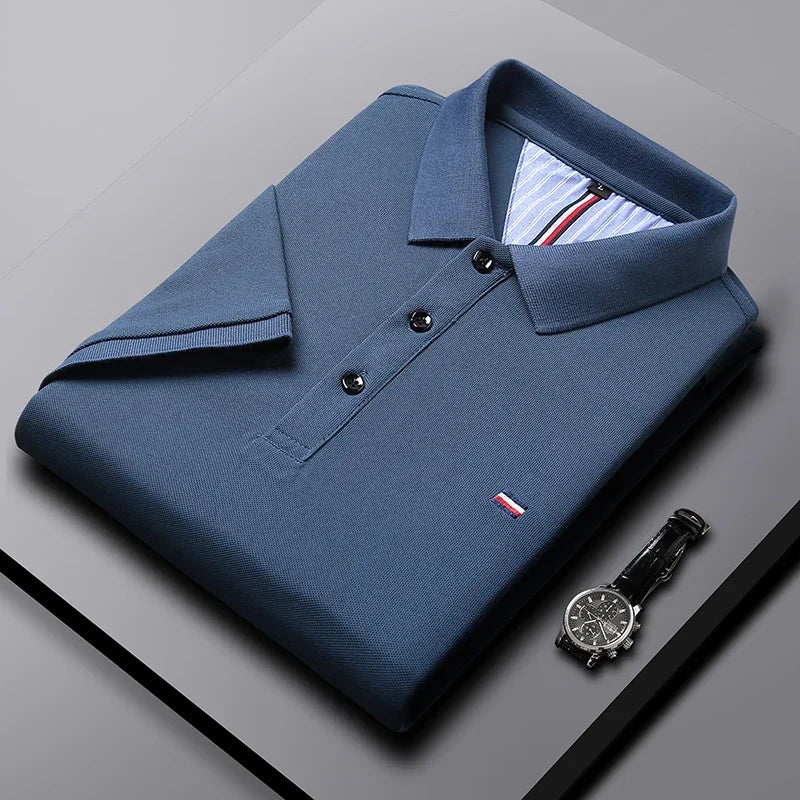 Męskie Polo z Krótkim Rękawem | Dopasowany Krój Slim Fit | Kołnierzyk z Guzikami | Na Co Dzień i Smart Casual