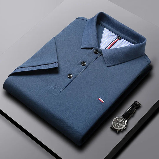 Męskie Polo z Krótkim Rękawem | Dopasowany Krój Slim Fit | Kołnierzyk z Guzikami | Na Co Dzień i Smart Casual