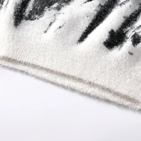 Sweter dla Mężczyzn z Abstrakcyjnym Wzorem i Okrągłym Dekoltem | Idealny na Zimę