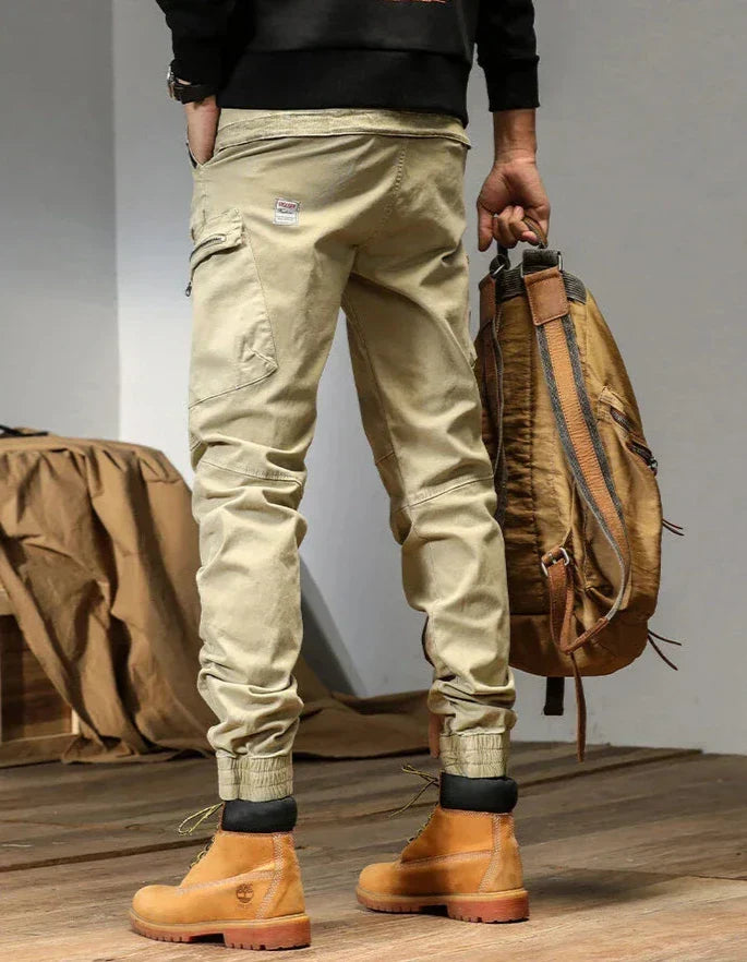Męskie Spodnie Cargo Jogger z Elastycznym Pasem | Luźny Krój i Wielokieszeniowy Design | Na Miasto, Podróże i Outdoor