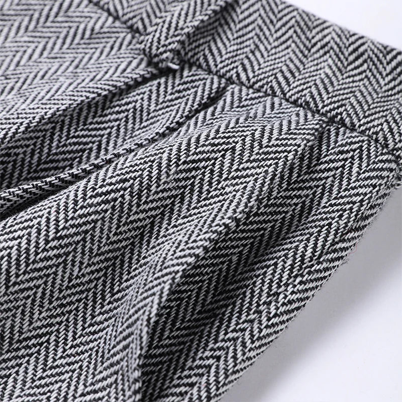 Damski | Zestaw Garniturowy 3-Częściowy | Blazer | Top Gorsetowy | Spodnie z Wysokim Stanem | Pat | Elegancki