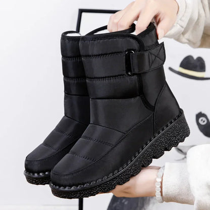 Buty zimowe damskie | wodoodporne, zapięcie na rzep