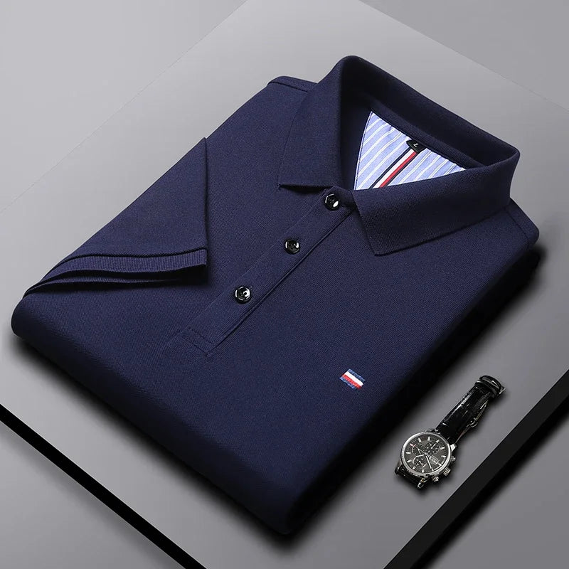 Męskie Polo z Krótkim Rękawem | Dopasowany Krój Slim Fit | Kołnierzyk z Guzikami | Na Co Dzień i Smart Casual
