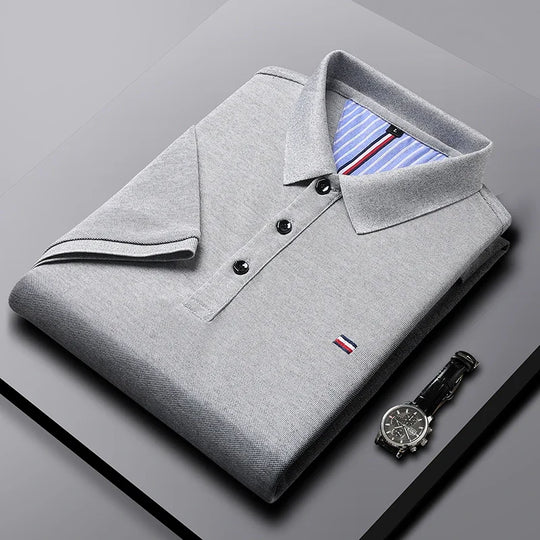 Męskie Polo z Krótkim Rękawem | Dopasowany Krój Slim Fit | Kołnierzyk z Guzikami | Na Co Dzień i Smart Casual