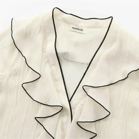Bluzka Damska Dopasowana Elegancka | Slim Fit Minimalistyczna Koszula | Do Biura i Codziennego Użytku