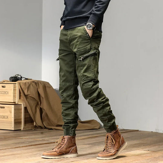 Męskie Spodnie Cargo Jogger z Elastycznym Pasem | Luźny Krój i Wielokieszeniowy Design | Na Miasto, Podróże i Outdoor