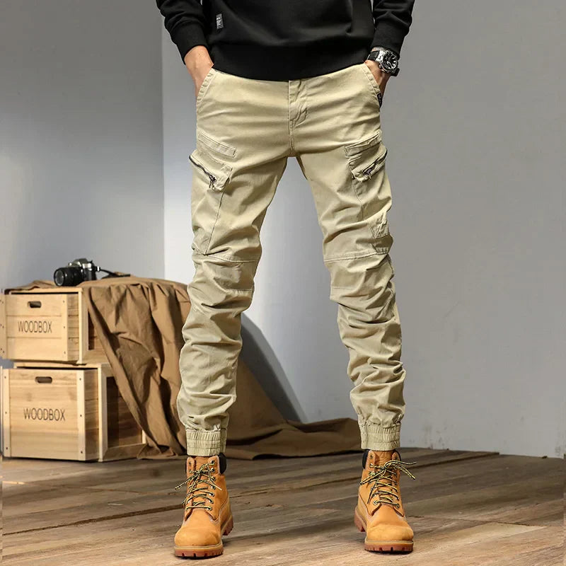 Męskie Spodnie Cargo Jogger z Elastycznym Pasem | Luźny Krój i Wielokieszeniowy Design | Na Miasto, Podróże i Outdoor