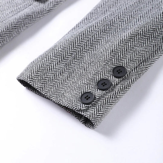 Damski | Zestaw Garniturowy 3-Częściowy | Blazer | Top Gorsetowy | Spodnie z Wysokim Stanem | Pat | Elegancki