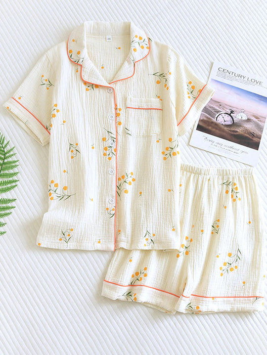 Kobieta | Piżama Damska | Oakleigh | Kwiatowy Print | Bawełniana | Wiosna/Lato