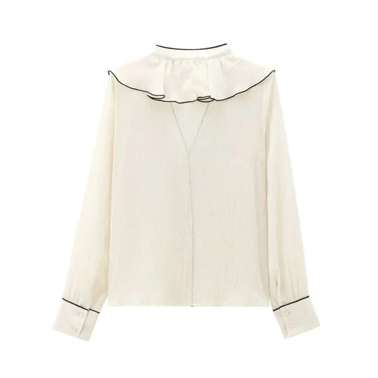 Bluzka Damska Dopasowana Elegancka | Slim Fit Minimalistyczna Koszula | Do Biura i Codziennego Użytku
