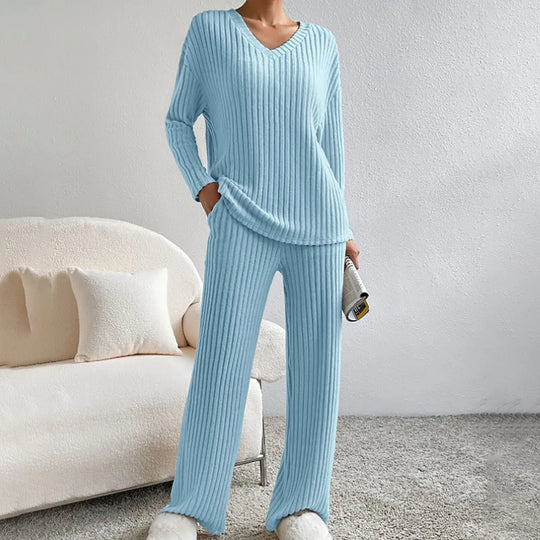 Kobieta | Stylowy Zestaw Wygodny | Pleciona Struktura | Luźny Krój | Styl Casual