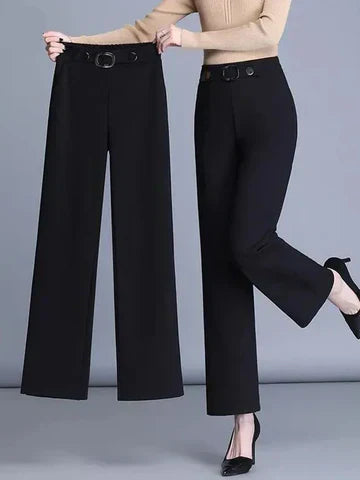 Damskie Spodnie z Wysokim Stanem i Szeroką Nogawką | Komfortowy Luźny Krój | Eleganckie na Co Dzień | Uniwersalne Stylizacje
