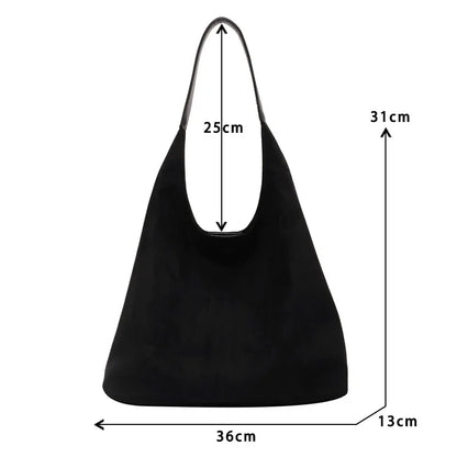 Torba na ramię | zamszowa, minimalistyczna